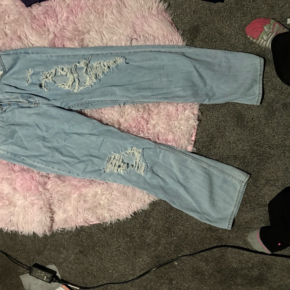 Stylish Light Blue Distressed Women Jeans